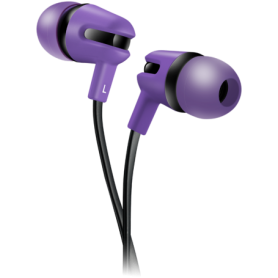 CANYON Stereo earphone with microphone, 1.2m flat cable, Purple, 22*12*12mm, 0.013kg