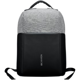 Anti-theft backpack for 15.6"-17" laptop, material 900D glued polyester and 600D polyester, black/dark gray, USB cable length0.6
